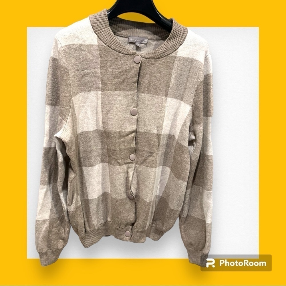 Evolution Plaid Snap Button Cardigan - Medium - image 2